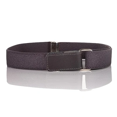 Image of Olata Children’s Stretch Elasticated Belt with Adjustable Hook and Loop Fastening 0 2 years. Dark Grey