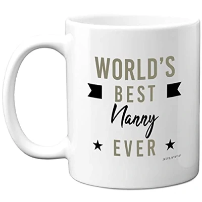 Image of Gifts for Nanny Mug World&#039;s Best Ever Birthday Presents Nan Nana Grandparents, Perfect Christmas from Grandchildren, Cup, 11oz Ceramic Dishwasher Microwave Safe Mugs