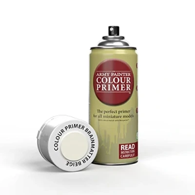 Image of The Army Painter Colour Primer Brainmatter Beige, 400 mL Acrylic Spray Primer, Paint for Miniature Priming Basecoat, Tabletop Roleplaying, Boardgames, and Wargames Modelling