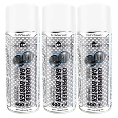 Image of AABCOOLING 3 x 400ml Home&amp;Office Compressed Gas Duster K1, Computer Air Dusters, Office Supplies, Duster, Pressure, Keyboard Spray, Equipment Cleaners, Electronics