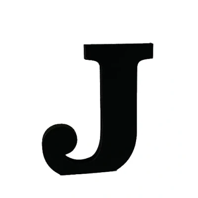 Image of Black Wooden MDF Letter J Size 13cm Tall Free Standing Letters for Arts &amp; Crafts Personalized Name Decor