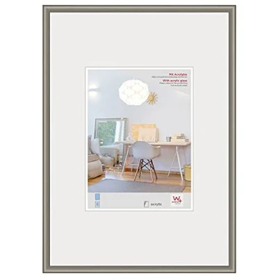 Image of walther design New Lifestyle KVX030D Plastic Picture Frame, Art Glass, 20 x 30 cm, Steel