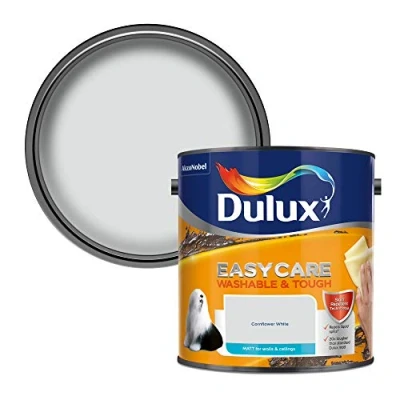 Image of Dulux Easycare Washable &amp; Tough Matt Emulsion Paint Cornflower White 2.5L