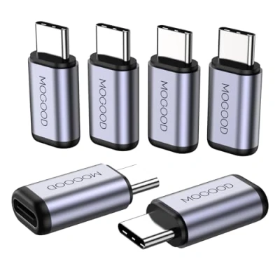 Image of MOGOOD usb C Adapter(6 PACK), Male to Female Adapter, 100W/40Gbps/8K@60Hz, coupler extender for USB4, Thunderbolt 4/3, Laptop, Steam Dock, Switch,Tablet and more Type devices