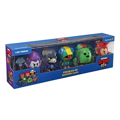 Image of Bizak Brawl Stars Action Figure Pack of 5 Boxed Combat Multiplayer Game Figures, Articulated 11 cm (64116031)