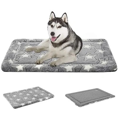 Image of EMPSIGN Small Dog Bed Washable Reversible Cool and Warm Mat Mattress for Crate Pet High Density Foam, Grey, 61x46x2.8cm