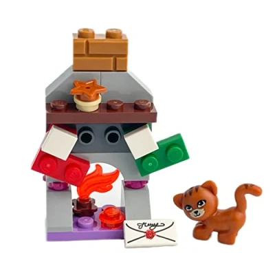 Image of LEGO Friends Accessory Set: Christmas Fireplace with Dark Orange Cat (23 pcs)