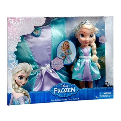Image of Disney Frozen Toddler Elsa Doll &amp; Dress Gift Set