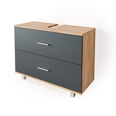 Image of Vicco Sink base cabinet Ilias, Gold power oak/Anthracite, 80 x 60.8 cm