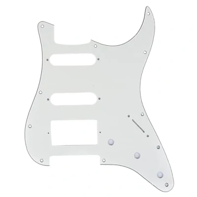 Image of Musiclily Pro 11 Hole Modern Style Strat HSS Pickguard for American Stratocaster Guitar, 3Ply Parchment