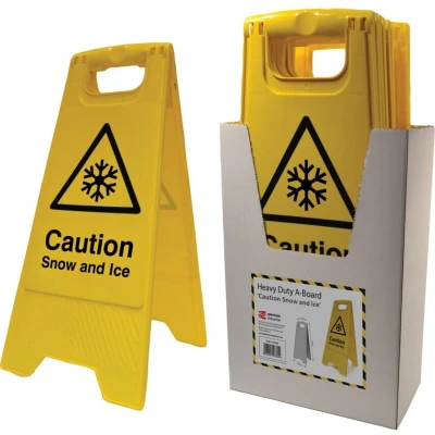 Image of Sitesafe Caution Snow and Ice A board, Pack of 5