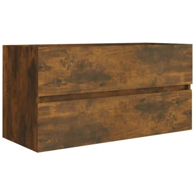 Image of vidaXL Sink Cabinet Smoked Oak 90x38.5x45 cm Engineered Wood