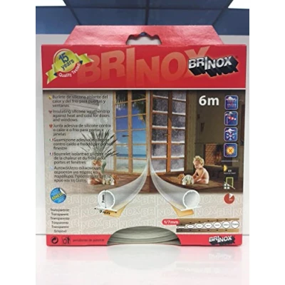 Image of Brinox Silicone Draught Excluder Doors and Windows, Multicolour, B82550H