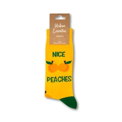 Image of Urban Eccentric Unisex Nice Peaches Socks Gift 1 Pair Cotton Rich Premium Novelty Gifts