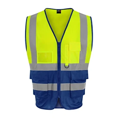 Image of Pro RTX RX705 Executive Waistcoat Hi Vis Yellow/Royal Blue XL