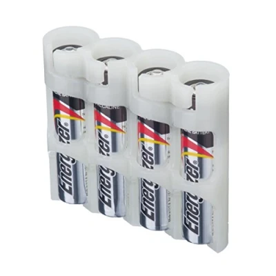 Image of Storacell by Powerpax SlimLine AAA Battery Caddy, Glow in the Dark Moonshine, Holds 4 Batteries