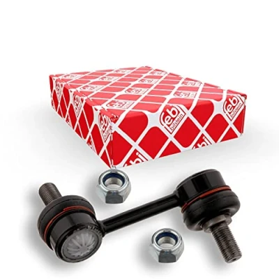 Image of 555404H000, 555404H200 Anti roll bar link FEBI BILSTEIN 32063 Rear Axle Right 85mm M12 x 1,25 BMTS Turbo NEW with nuts Steel black