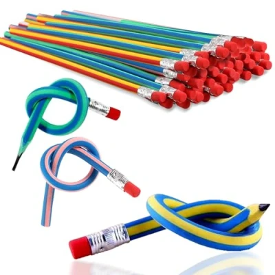 Image of G4GADGET Soft Flexible Bendy Pencils Magic Bend Kids School Fun Equipment 10PCS
