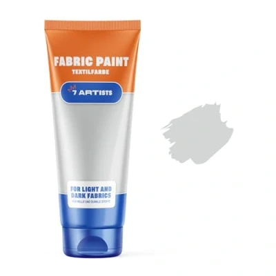 Image of 7 Artists Acrylic Silver Fabric Paint 60 ml Permanent for Clothes Non Toxic Silk Children &amp; Textile Paints Easy Washed Hands