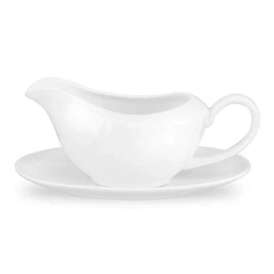 Image of Royal Worcester Serendipity White Gravy Boat and Stand