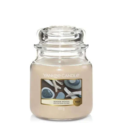 Image of Yankee candle jar Candle, Paraffin Wax, Seaside Woods, Medium