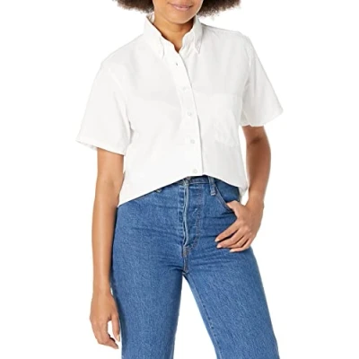 Image of Red Kap Women&#039;s Short Sleeve Executive Oxford Dress Shirt, White, 12