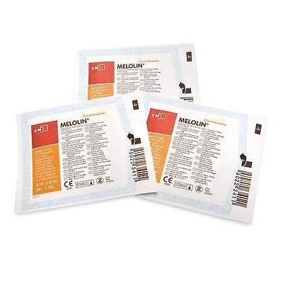 Image of Melolin 10 x cm x10 Low Adherent Absorbent Dressings Wounds Abrasions Burns