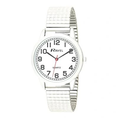 Image of Ravel Mens Everyday Quartz Watch with Minute Track on Stainless Steel Expander Bracelet (36mm case) R0232.11.1 Silver Tone