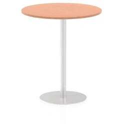 Image of Italia 1000mm Poseur Round Table Beech Top 1145mm High Leg