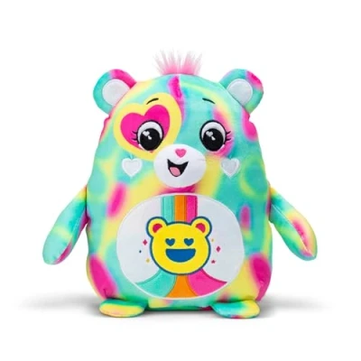 Image of Care Bears , Good Vibes Bear 25cm Squishes Collectable Cute Plush Toy, Cuddly Toys for Children, Soft Girls and Boys, Teddies Suitable Boys Ages 4+ Basic Fun 22721
