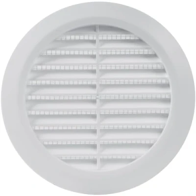 Image of Vent Systems 100 mm / 3.94&#039;&#039; Inch White Air Cover Round Vents Ventilation Grille Integrated Insect Screen HVAC for Bathroom, Home Office, Kitchen
