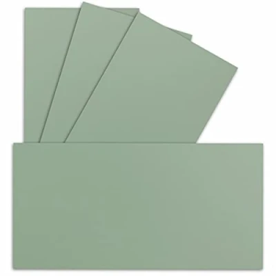 Image of 25 single cards DIN long 9.9 x 21 cm 240 g m² Eucalyptus craft paper cardboard ideal for printing greeting and invitations