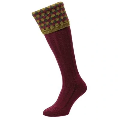 Image of Bisley Hadleigh Diamond Shooting Socks RedRed
