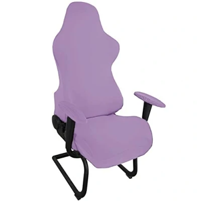 Image of Highdi Stretchable Gaming Chair Covers, Computer Office Cover Stretch High Back, Spandex Armchairs Protector for Racing Chairs, Game (one size,Light purple)