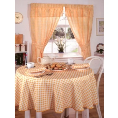Image of Molly Gingham Check Tablecloth, Lemon, 50 x 70 Inch