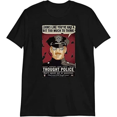 Image of lege Men&#039;s Thought Police 1984 George Orwell Short Sleeve T Shirt Black L