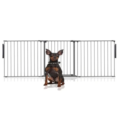 Image of Bettacare Premium Multi Panel Flexible Pet Barrier, up to 226cm Wide, Grey, 70cm High, Dog Barrier for Pets Dogs and Puppy, Puppy suitable Indoor Outdoor use, Easy Installation