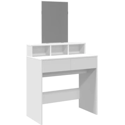 Image of vidaXL Dressing Table with Mirror White 80x41x144.5 cm