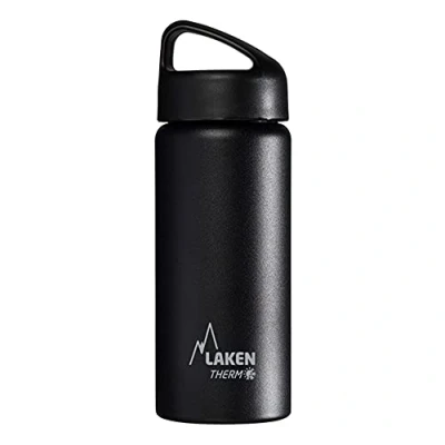 Image of Laken Thermo Classic Vacuum Insulated Stainless Steel Water Bottle Wide Mouth 500ml, Black