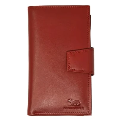 Image of MORUCHA Clutch Wallet for Women Genuine Leather RFID Blocking High Capacity Cardholder M95 (Red)