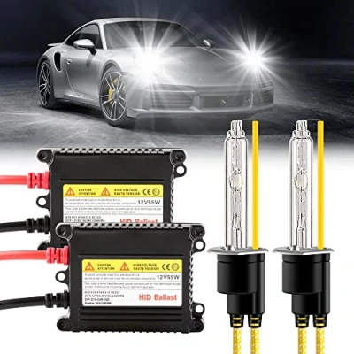 Image of Chemini H1 HID Xenon Kit 55W 6000K White For Car High/Low Beam Replace Headlight of Bulb or Halogen Lamp 12V 1 Set
