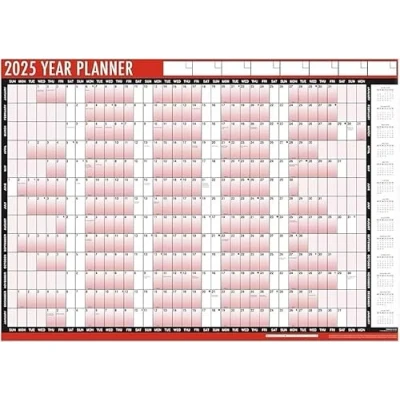 Image of 2025 A1 Size Large Year Wall Planner 850mmx580mm with Marker Pen