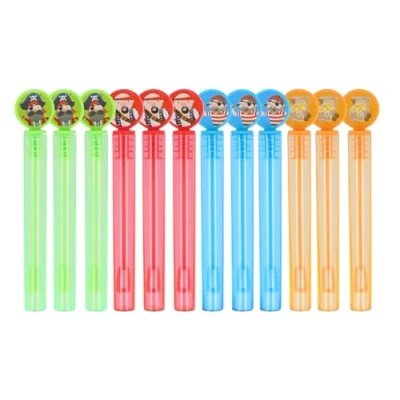 Image of Mini Bubble Wands Assorted Bubbles Blowers for Kids Childrens Birthday Party Bag Toys Favours (Pirates, 12, Tubes)