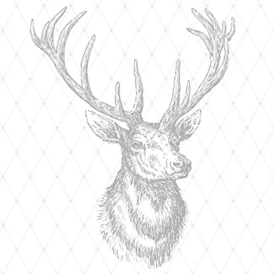 Image of 20 Napkins Elegant Deer Silver / Animals Hunting Christmas 33 x cm