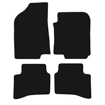 Image of Carsio Car Mats 4pc Set For Kia Rio 2011 Onwards Tailored Fit Rubber Floor Mat Complete Accessory Black Custom Fitted Anti Slip Backing, Heavy Duty &amp; Waterproof