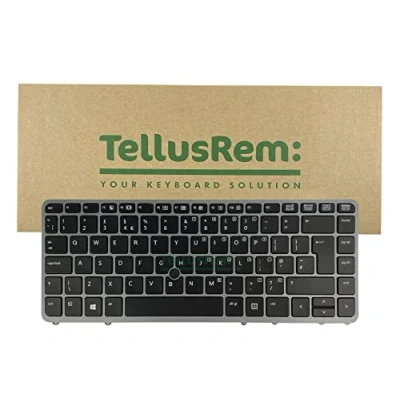 Image of TellusRem replacement UK non backlit keyboard for HP 840 G1, G2, 850 G2