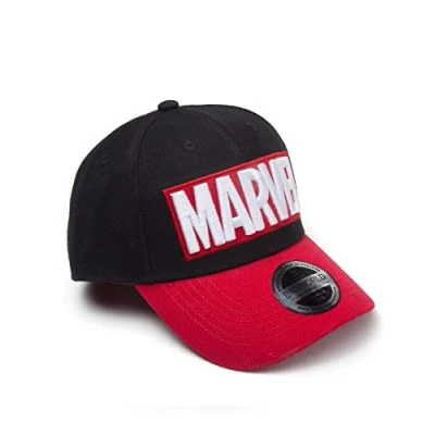 Image of Marvel Official Licensed Red Brick Logo Curved Bill Snapback Cap Hat