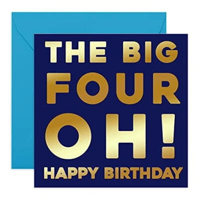 Image of Central 23 40th Birthday Card &#039;The Big 40&#039; Fortieth For Men Him Comes with Fun Stickers