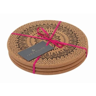 Image of Sara Miller Artisanne Noir Set of 3 Cork Trivets