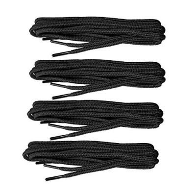 Image of Grafters Extra Strong Textile Round Laces in Black 4 Pack Great for Shoes &amp; Boots Size 24&quot;/60cm long (Black)